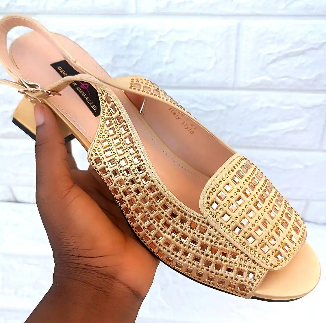 サンダル・ミュール Bling bling cubic strap venice mule heel (7 cm, 3 COLOR) Chunky Mules Heels For Women Summer Shoes 3cm Platform