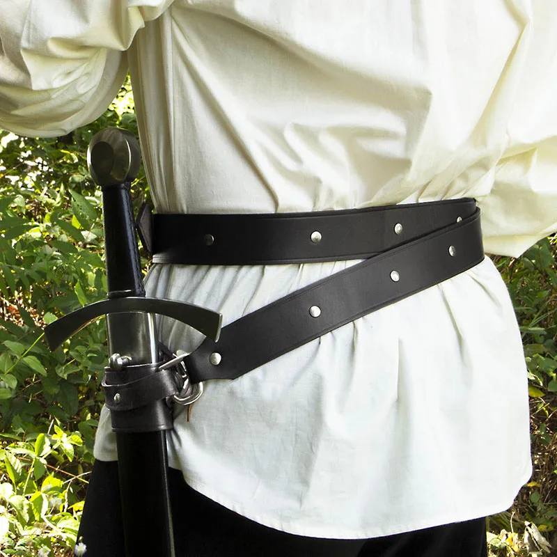 Medieval Viking Knight Sword Belt Waist Sheath Leather Scabbard Larp Rapier Holder Samurai Warrior Cosplay Props For Men Women