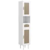 Homcom Tall Bathroom Storage Cabinet with Rattan Doors, Freestanding Bathroom Cabinet with Open Shelf, Drawer, White 1