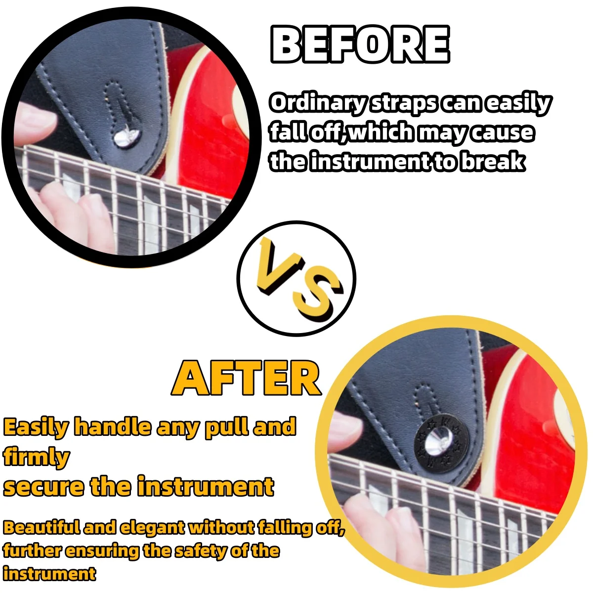Guitar Strap Locks 10/20/30Pcs Guitar Strap Locks Blocks Rubber Material Safety Lock Protector for Bass Ukulele Acoustic Classic Guitar Accessories