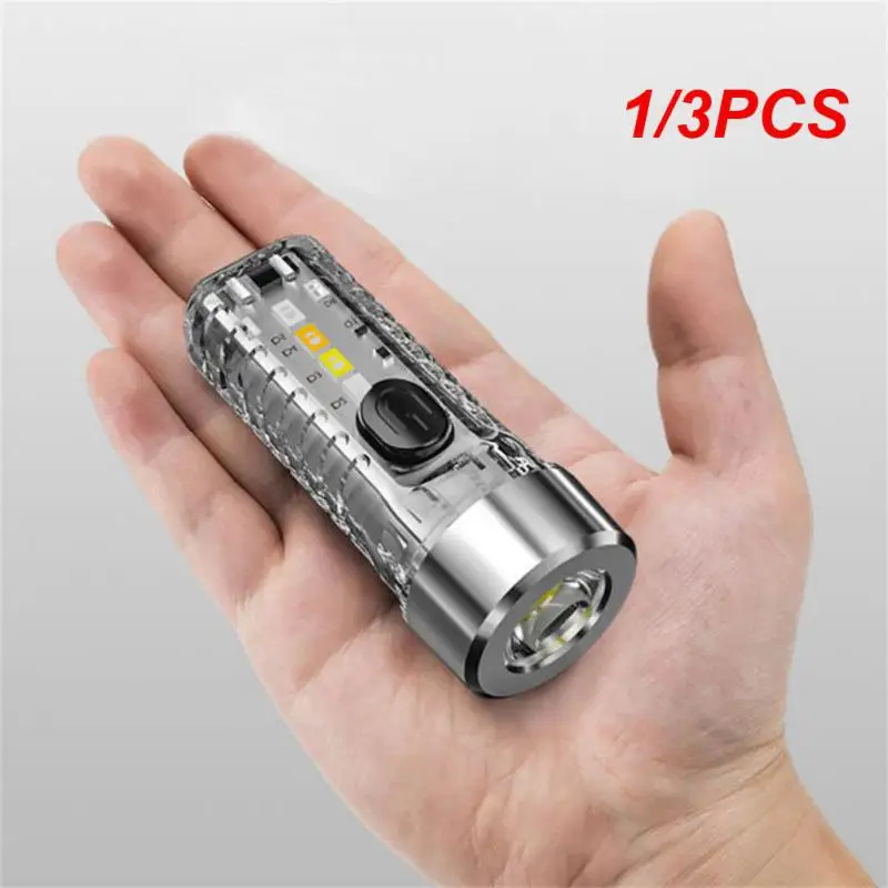 

1/3PCS Keychain Flashlight Rechargeable Light Emergency Light with Multicolor Side Lights 7 Lighting Modes For Camping, Home