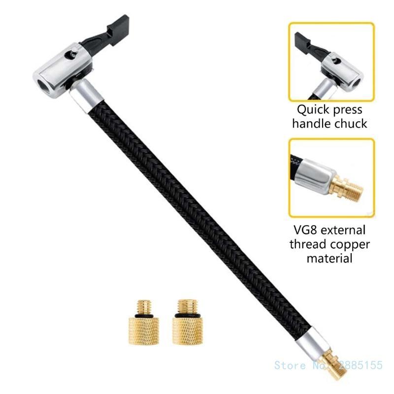 Car Tire Air Compressor Tube Tyre Pump Hose with Adaptors Replacement Inflator Pump Extension Hose Connection