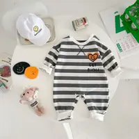 Baby New Autumn 0-2 Years Old Newborn Cotton Yarn Striped Boy Girls Jumpsuit Winter Clothes 0-3 Months 5