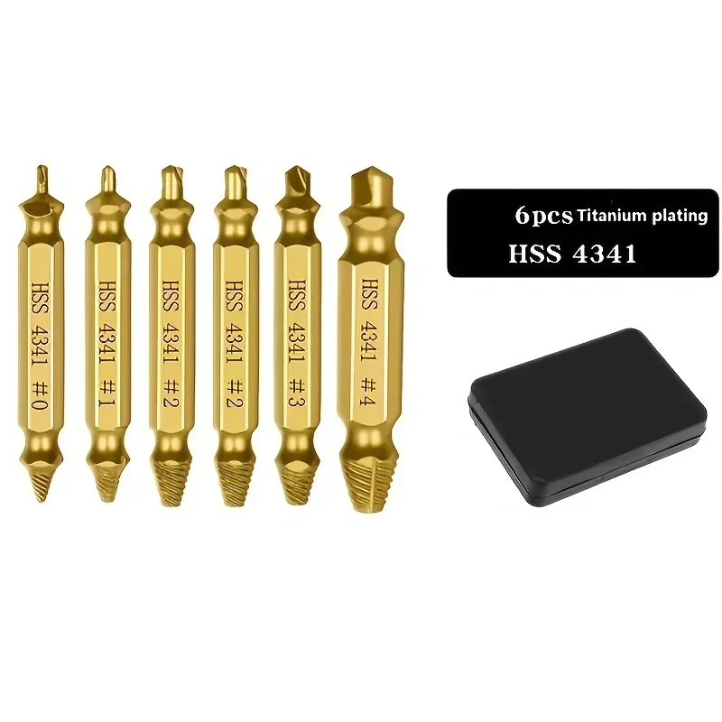 HHS Double Ended Screw Extractor Damaged Screw Extractor Drill Bit Drill Set Broken Speed Out Bolt Extractor Bolt Stud