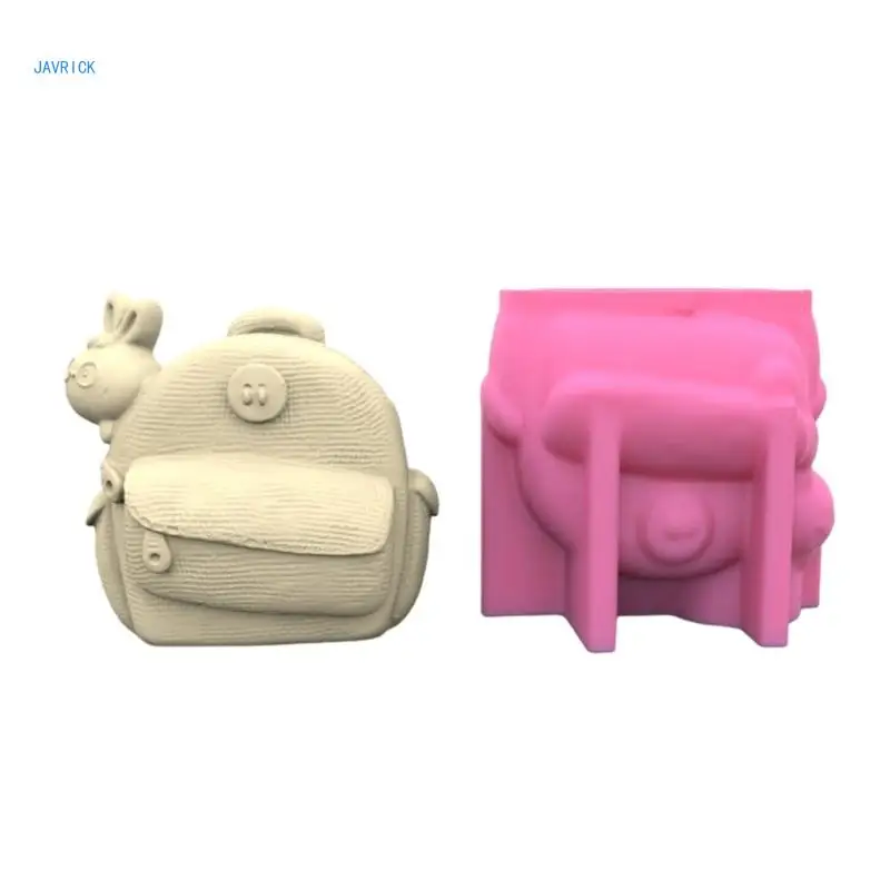 Animal Plant Flower Pot Mould Backpack Rabbit Silicone Mold Succulent Planter Epoxy Resin Mold Garden Figurines Outdoor