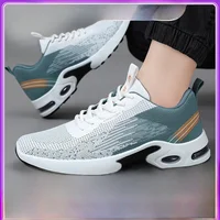 Men's Running Shoes Breathable Mesh Upgraded Version Soft Insole Anti-Odor Casual Sports Sneakers Flat Knitted Upper