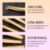 Eyelashes Tweezers Stainless Steel Superhard Tweezers High Precision Anti-static Tweezers For Eyelash Extensions Makeup Tools 3