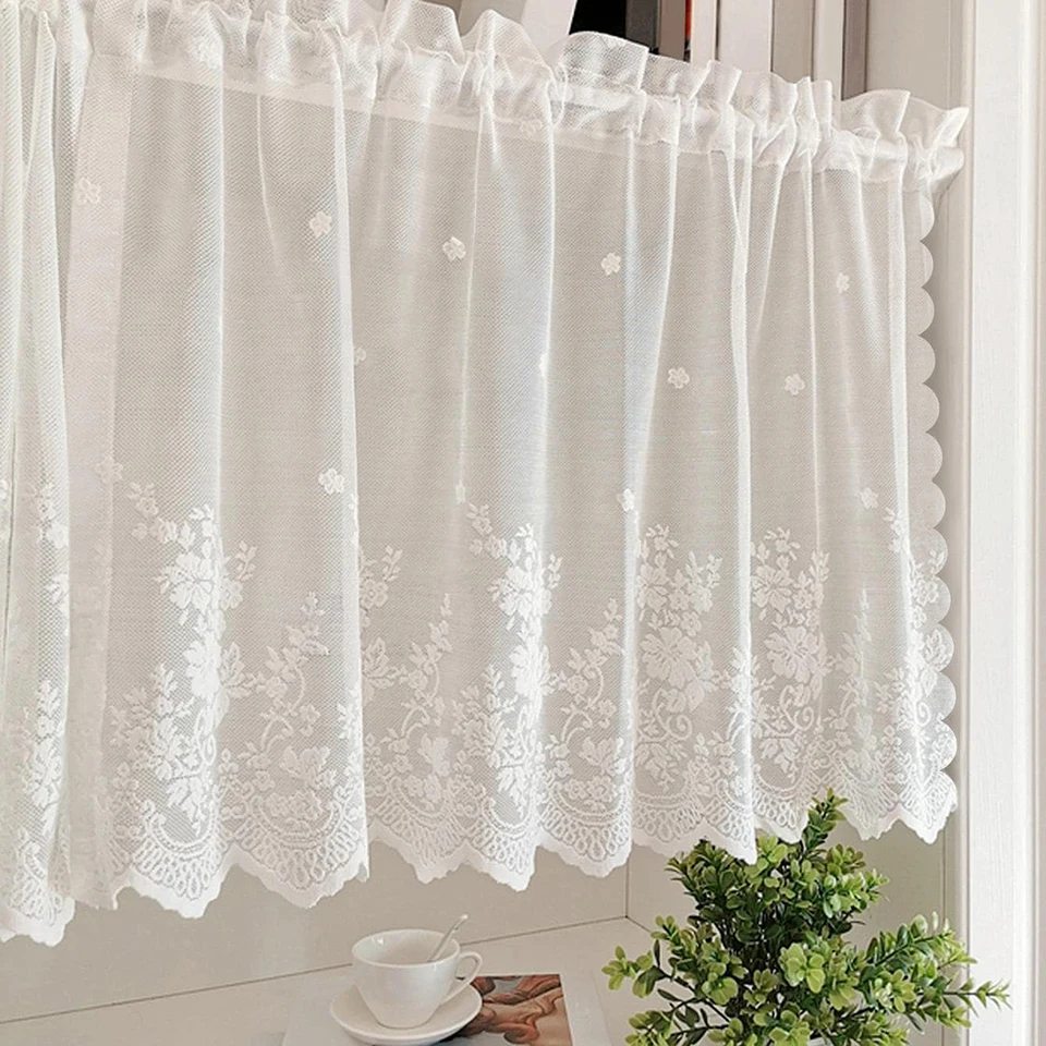 Mantovana Per Finestre In Lino Con Ricamo Floreale – SUTAVIA – 137x45 Cm – Rustica E Chic - 3