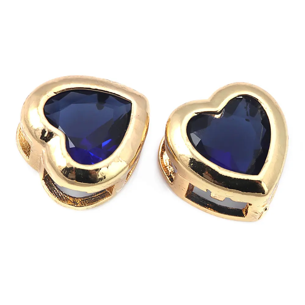 Pulsera de Abalorios de Brass de Oro 18K con Encantos de Corazón de Zirconia - details 2