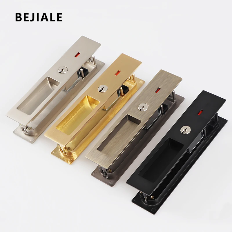 Sliding Door, Interior Sliding Door, Built-in, Hidden Handle, Bathroom, Kitchen, Wooden Hook And Lock Handle