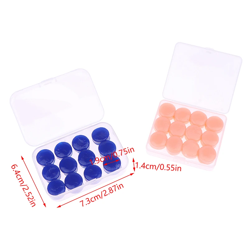 

12Pcs Silicone Ear Plug Reusable Silicone Wax Earplugs Noise Reduction Sleeping Swimming Moldable Ear Plugs For Work Studying