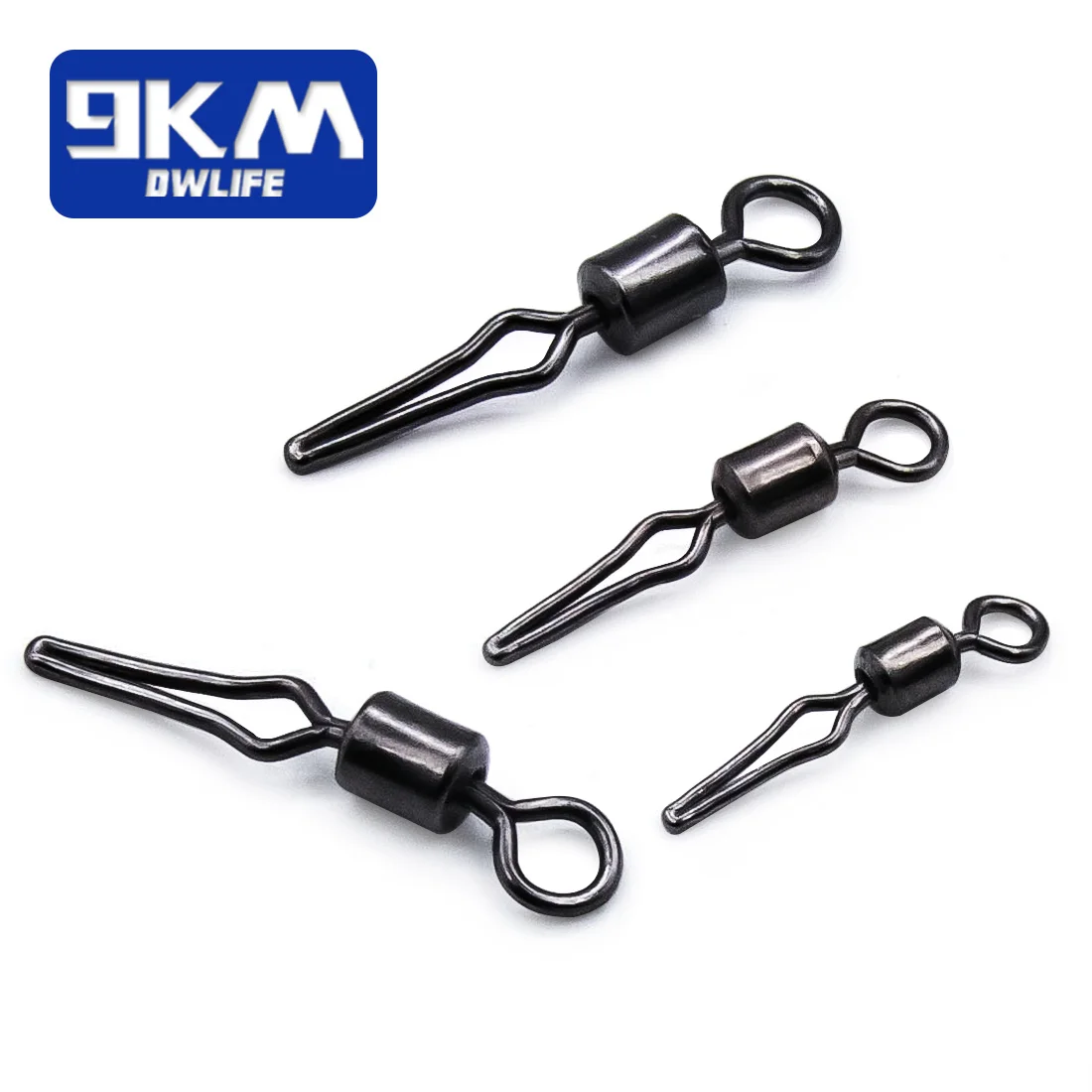 Émerillons roulants 50-100pcs avec mousquetons pour pêche en mer - Connexion rapide ligne