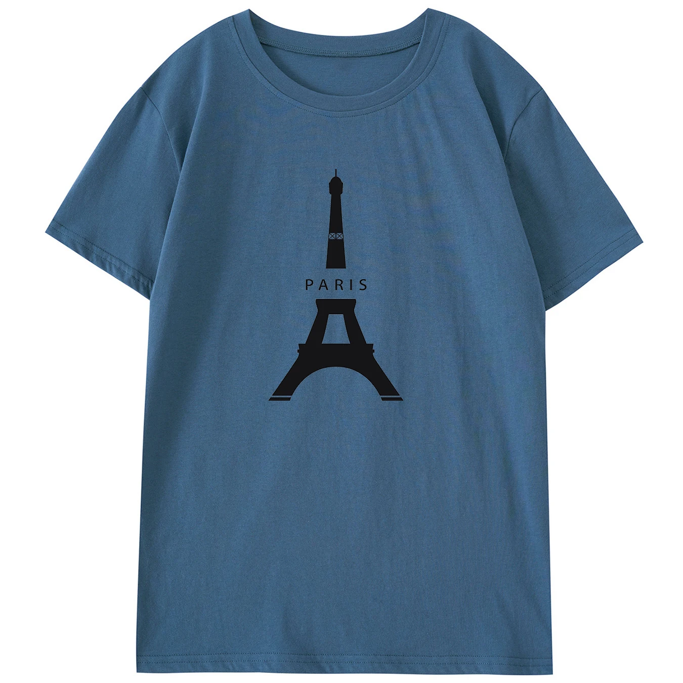 

Футболка в стиле гранж из хлопка с принтом «Парижская башня»