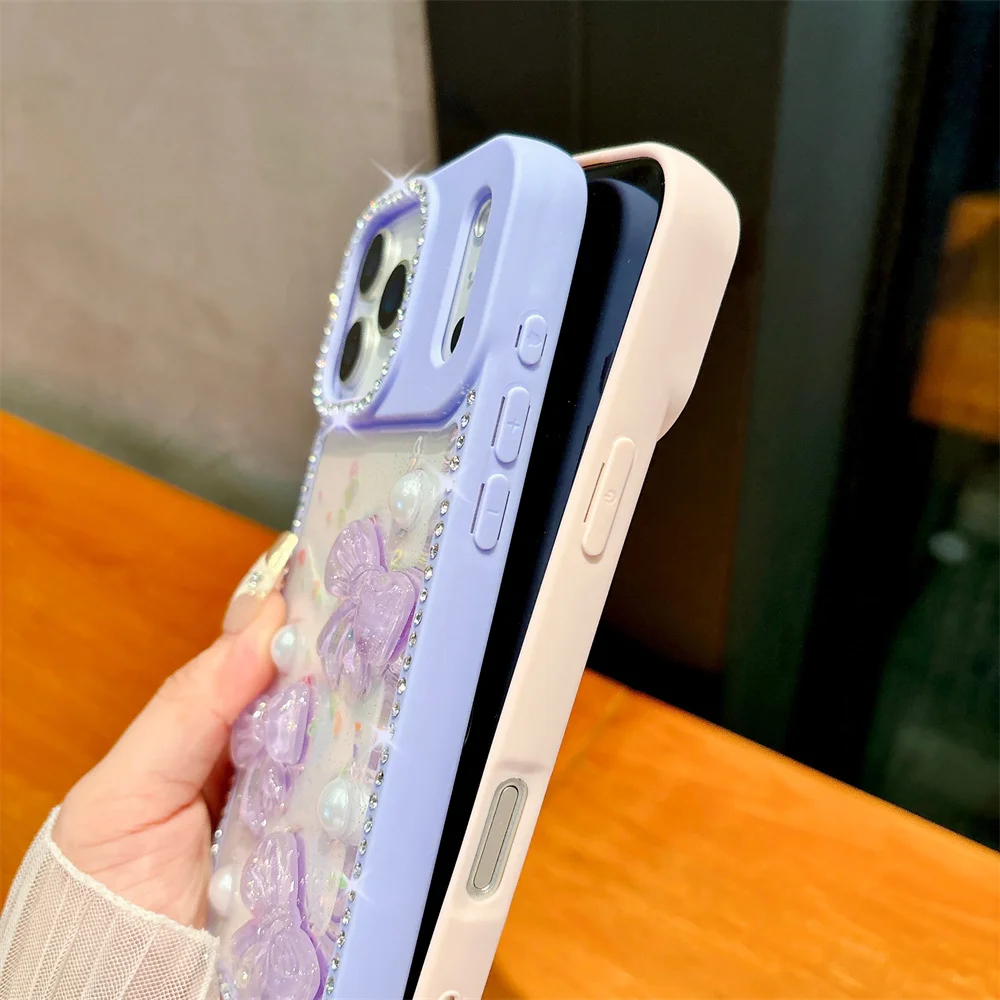 Elegant 3D Butterfly Diamond-Embellished Phone Case - Shockproof Design