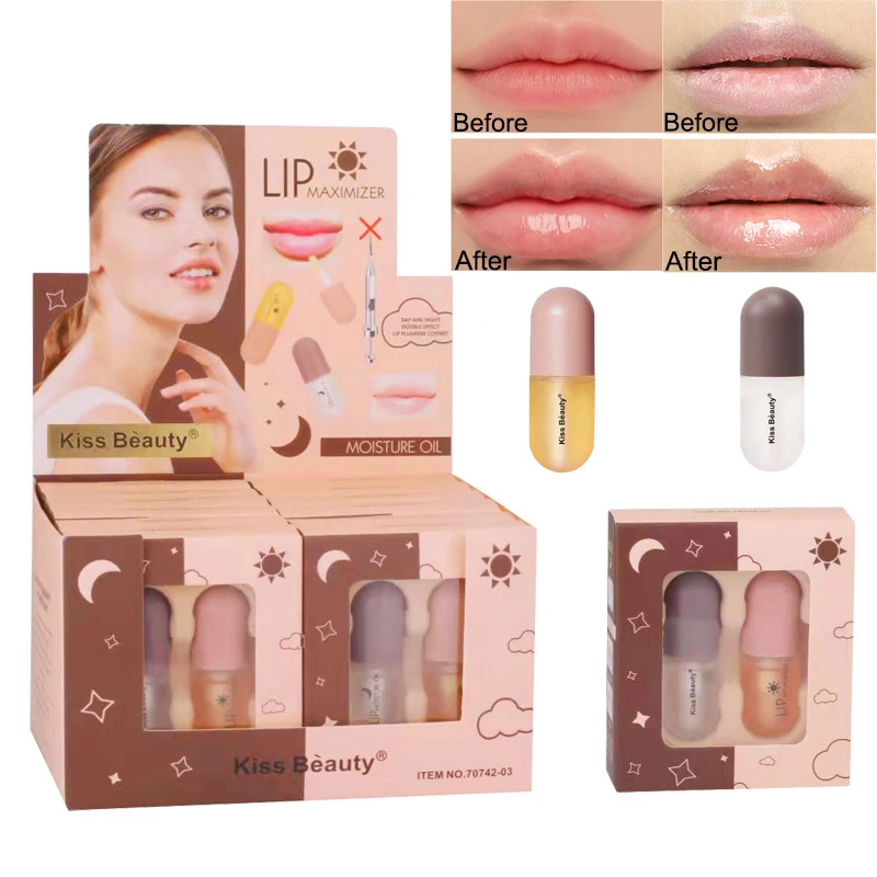 

Volume Lips Plumper Oil Day Night Moisturizing Repairing Reduce Lip Fine Lines Serum Cosmetic Shine Lip Gloss Makeup Wholesale