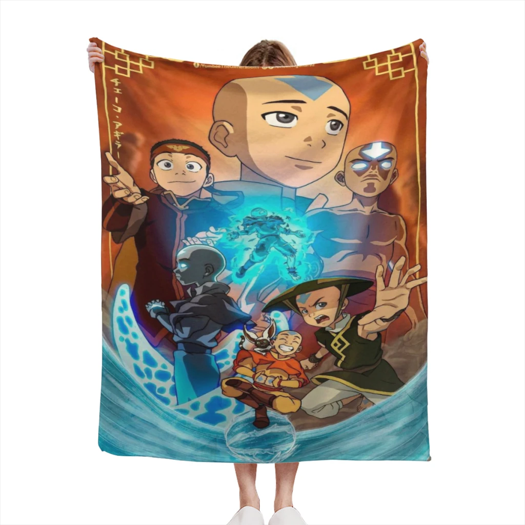 Classic Anime Avatar The Last Airbender Light Blanket Flanella Warm Throw Nap Coperte Al Ginocchio Warm Winter