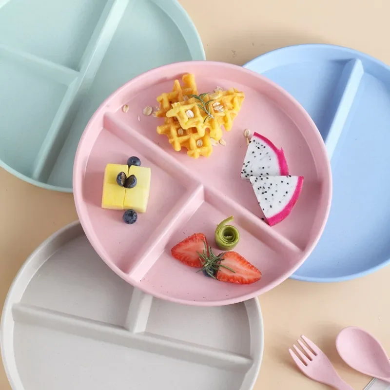 Divided Plate 8.6-inch 3 Compartment Plate Eco-friendly Material Reusable For Portion Control Weight Loss Healthy Eating 1PCS