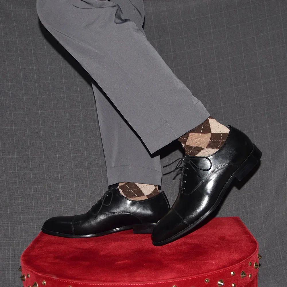 Luxury Genuine Leather Mens Business Dress Shoes Black Cap Toe Lace-Up  Oxfords Company Office Wedding Party Formal Shoes for Men - AliExpress, image size:1000x1000