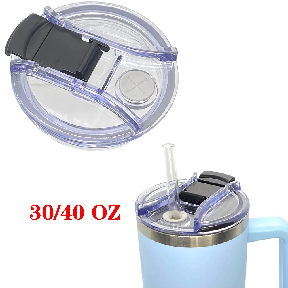 Replacement Splash Resistant Tumbler Lids for Stanley 30/40 Oz Tumbler Clear Plastic Sealing Lids for Stanley Cup Accessories