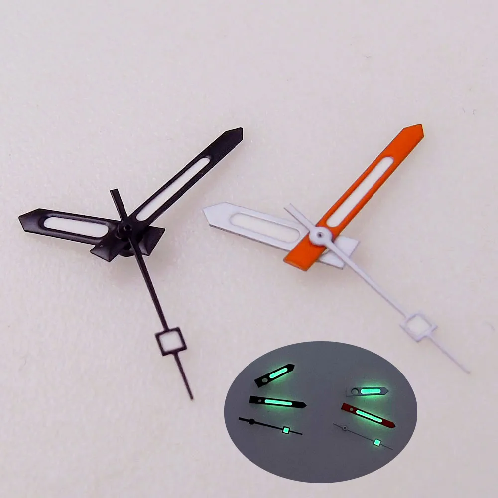 

Black Edge Orange Watch Hand for NH35 NH36 NH37 NH38 NH70 NH72 ETA2824 PT Green Luminous Needles Replacement for Diver Watch