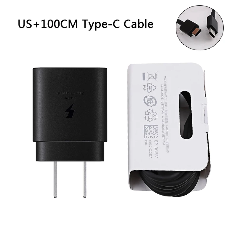 65 watt charger mobile Original Samsung Note 10 Super Fast Charger Charger 25W EU/US/UK Plug Power Adapter For Galaxy S10+ Note 7 8 9 Note 10 Plus （5G） baseus 65w Chargers