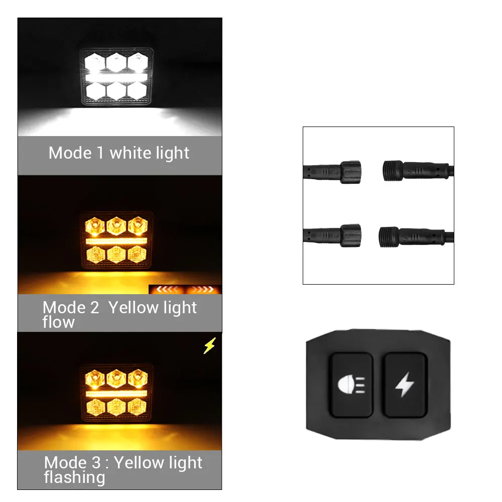 3Inch Work Fog Light Long Range Auxiliary Auto Fog Light Led Light Bar for Moto
