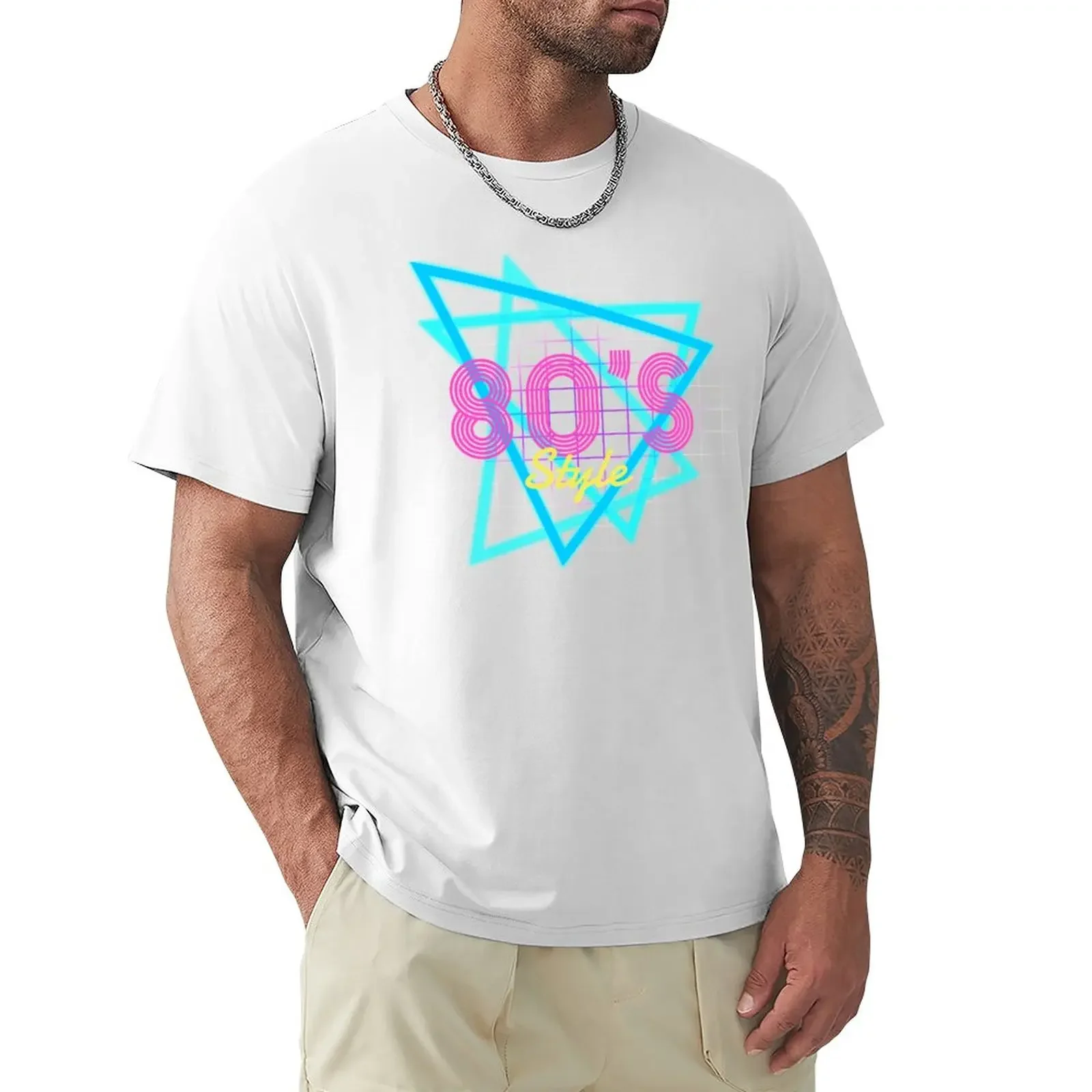 

80's Retro Style T-Shirt boys animal print sweat Blouse mens t shirt