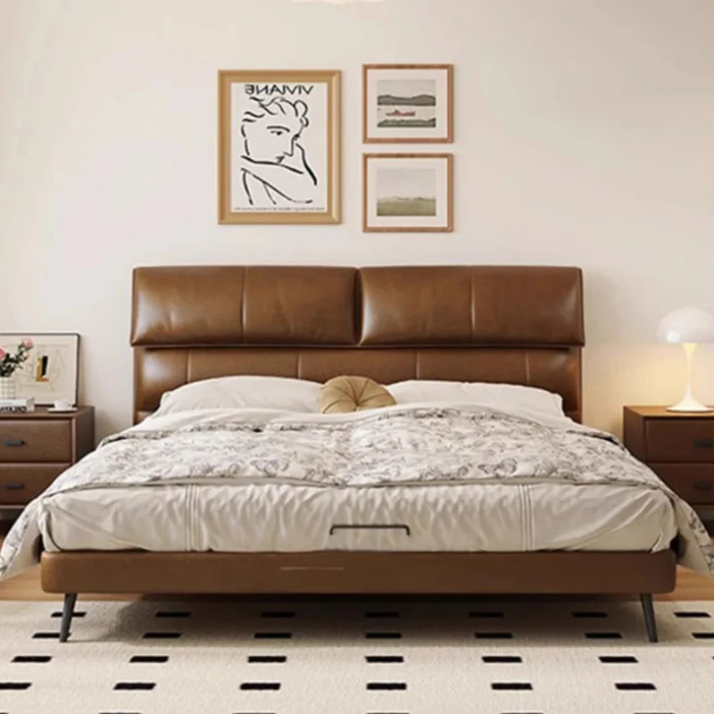 

Queen High End Nordic Double Bed King Size Master Twin Modern Double Bed Wooden Luxury Aesthetic Cama Box Casal Room Furniture