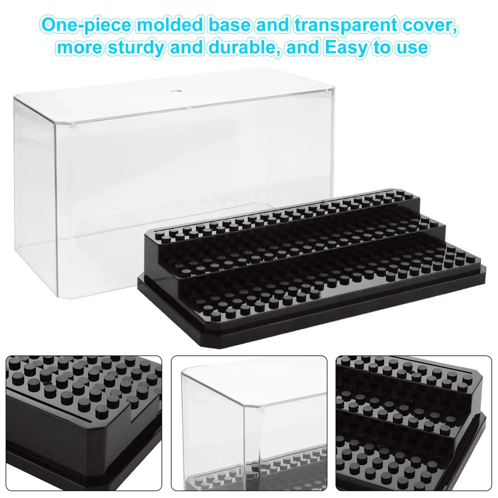 Clear Building Blocks Display Box Showcase Block Toy Transparent Dustproof Display Case Stackable Square Storage Box Organizer 2
