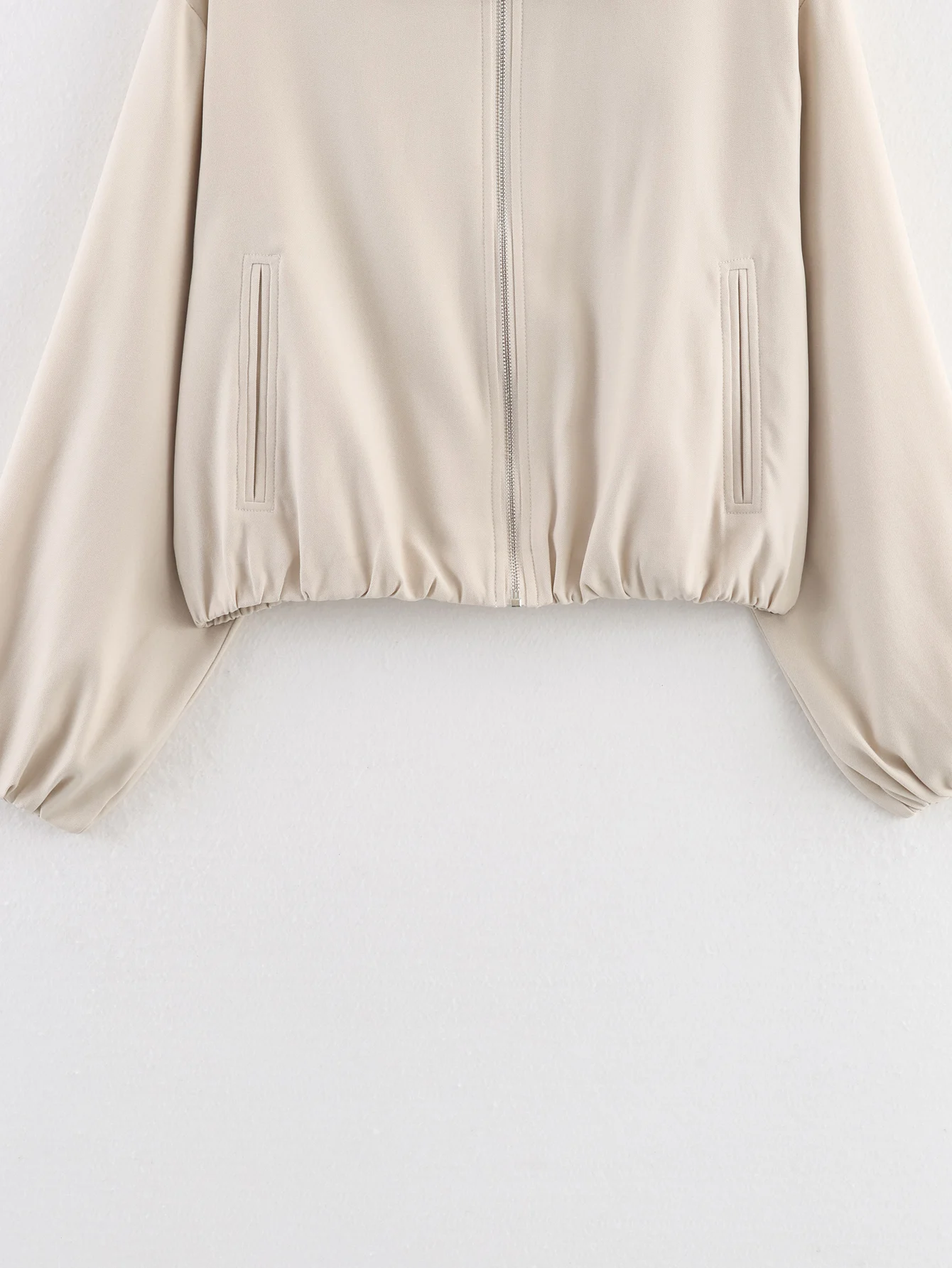 Women Short Jackets Coat Autumn Winter Zipper Overcoat Female Long Sleeve Casual Jacket Women Elastic Hem Jacket Streetwear