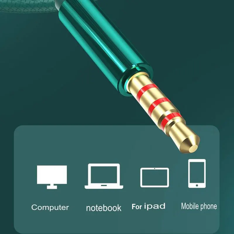 Wired Headphones With Microphone Wire-Controlled Metal In-Ear Headphones Music Sport Earphones Gaming Headset Volume Control