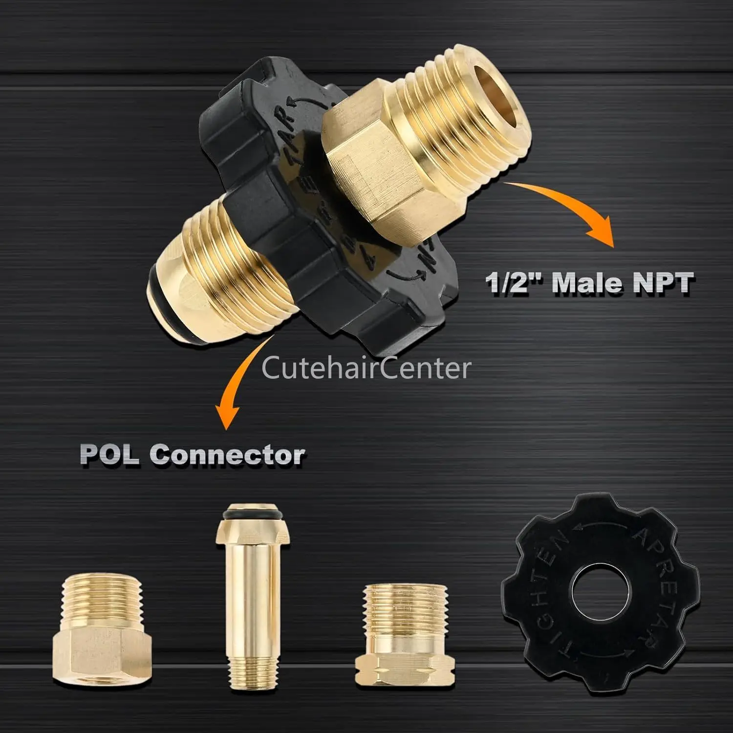 Soft Nose POL Propane Gas Tank Adapter Plug Brass Valve Full Flow 3/8