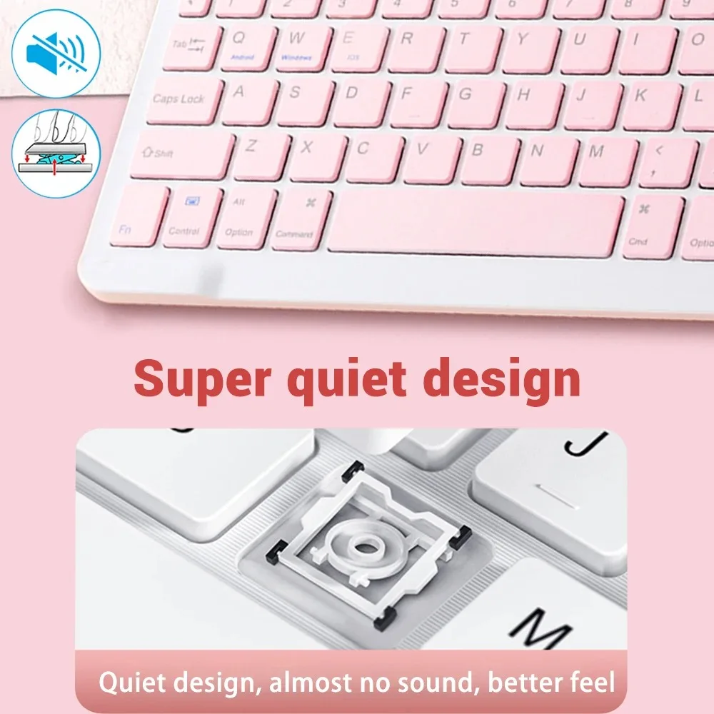 Wireless Keyboard Mouse iPad Keyboard Tablet Keyboard Wireless Keyboard Mini Wireless Bluetooth Mouse 10inch BT Spanish Keyboard For iPad 10th Air 2 generation Phone Tablet Portable For Huawei Android