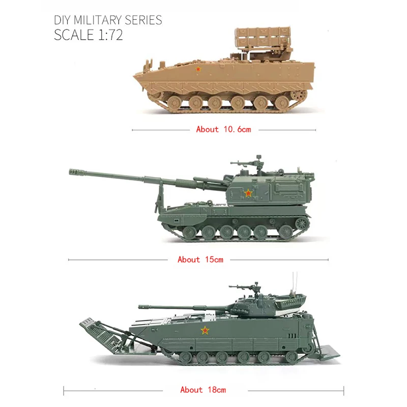 1/72 Military Armored Vehicle Heavy Tank Self-Propelled Gun 4D Puzzle Assembly Toy