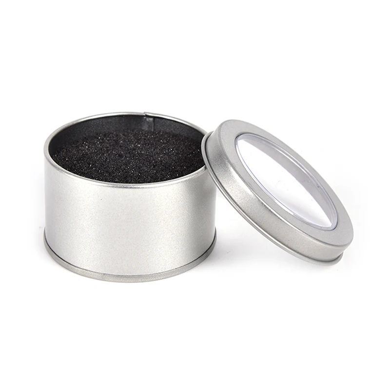Silver Round Metal Jewelry Watch Box Display Case Watch Box Holder 6.5*4cm watch storage box watch storage bag watch storage pouch watch display stand