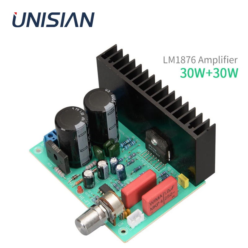 

UNISIAN 30W LM1876 Audio Amplifier 2.0 Channels Stereo Hifi Power Amplifiers Board For Diy Desktop Sound System