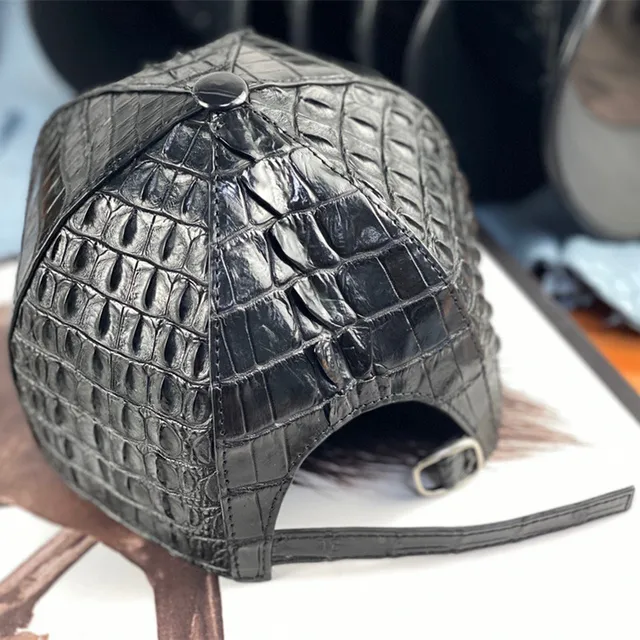 メンズ 帽子 キャップ クロコダイル ワニ レザー 本革キャップ 調整