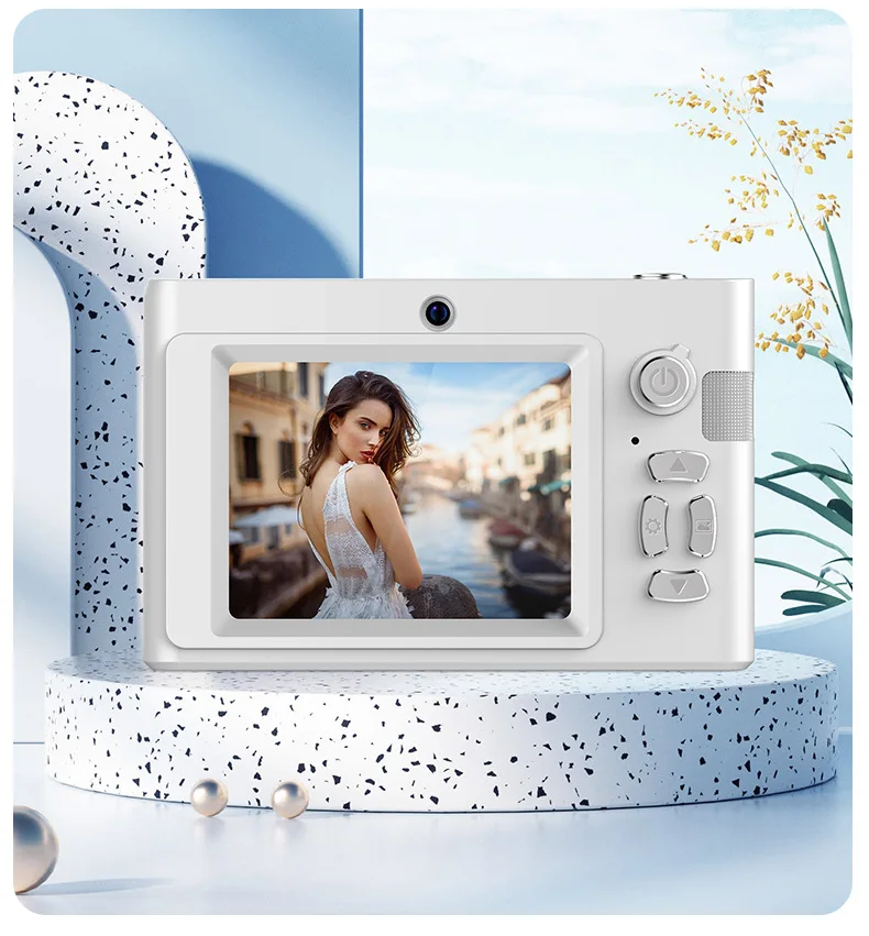 Nouvel appareil photo numérique portable 2026 : mise au point automatique, double caméra, flash, mode selfie, capteur CCD._voghion.com
