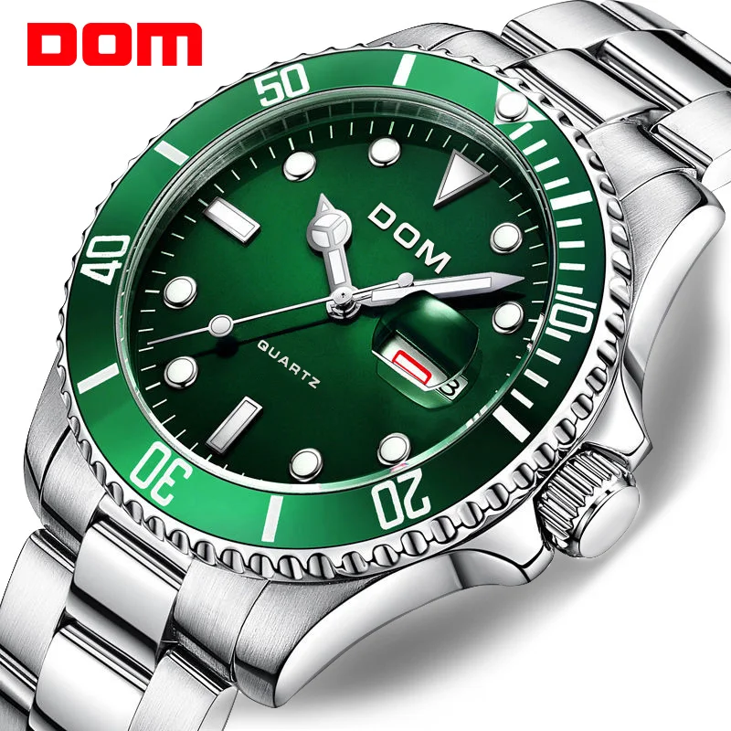 

DOM luxury men's watch 30m waterproof date clock men's quartz watch men's Steel strip sports watch Relogio Masculino fashion