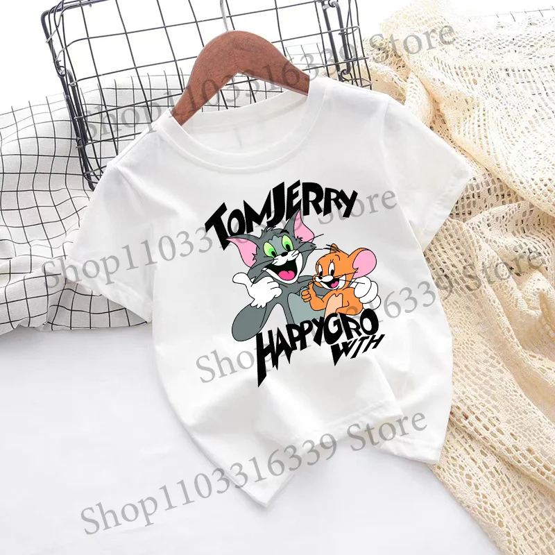 Children's Tom and Jerry Short Sleeve Casual Summer T-Shirt - Fashionable Birthday Gift