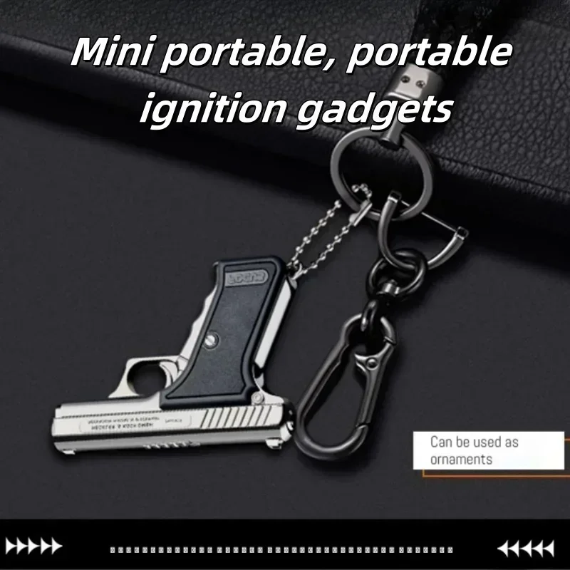 Portable Metal Windproof Pendant Lighter Outdoor Spray Blue Flame Torch Inflatable Lighter Cigarette Accessories Men's Gift New 6