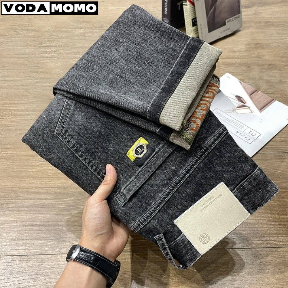 2023 new distressed jeans men s trend versatile autumn straight loose light pants men clothing ripped jeans 2023 Autumn and Winter New Jeans Men's Straight Fit Fashion Trend Men's Elastic Casual Men's Pants  y2k Jeans  Men Clothing