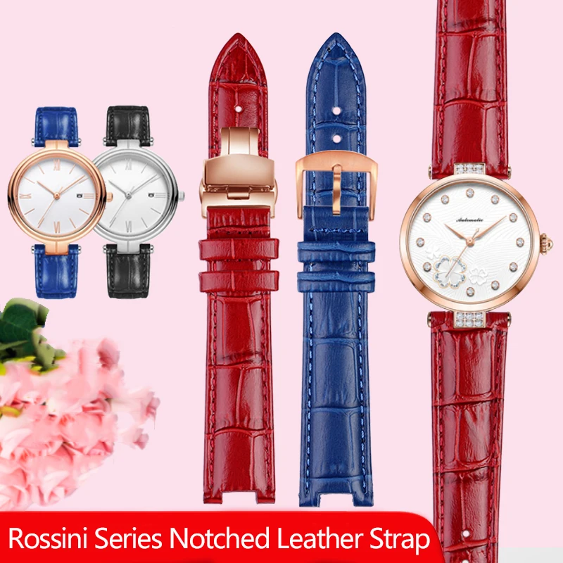Cowhide Leather Watchband For Ros sini 516752 616764 517784 5758G Notch