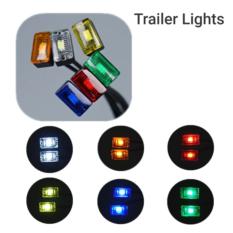 LED Marker Lights Side Lights Warning Lamp for 1/14 Tamiya RC Truck