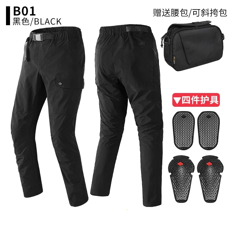 

Summer Pants Motorcycle Mesh Trousers Moto Downhill MTB Bike Bicycle Travel Riding Locomotive Waterproof Black Pantalon For Men