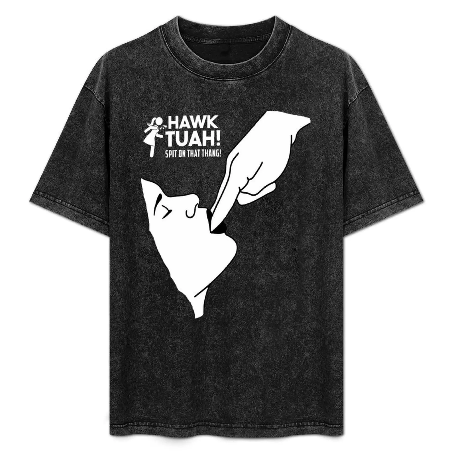 

Hawk Tuah-Соблазнительная футболка в стиле хип-хоп с высыпающими пальцами в стиле ретро 2024 модная мужская летняя уличная одежда Y2K хлопковая промытая футболка