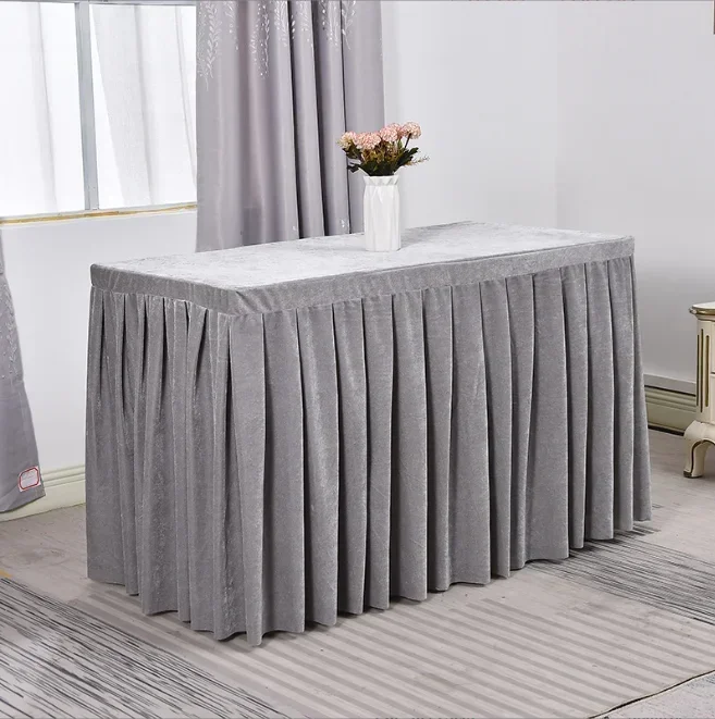 

Velvet Rectangular Tablecloth Elegant Wedding Dining Exhibition Desk Washable Coffee Table Cover