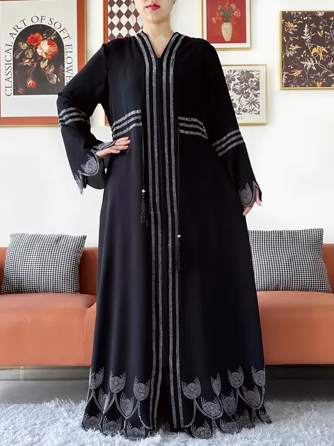 110502-8c8c35.jpg Robe élégante en mousseline de soie pour femmes, tissu de haute qualité, ample, ouvert, Abaya avec fermeture éclair, vêtements musulmans et islamiques, Cardigan, offre spéciale, 2025