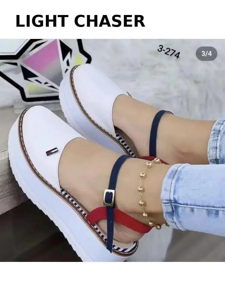 Summer New Thick-soled Women's Sandals Baotou Women's Wedge Heel Women's Shoes Sports Casual Spring And Autumn Single Shoes 43