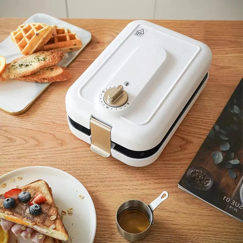 Electric Sandwich Maker Automatic Waffle Machine Breakfast Maker Bread Toaster Pancake Egg Cake Oven Non-Stick Coating 110V/220V